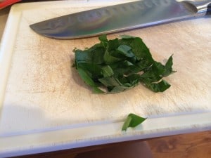 basil pesto leaves chopped