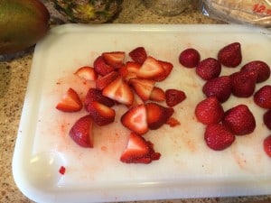fruit bruschetta strawberries sliced