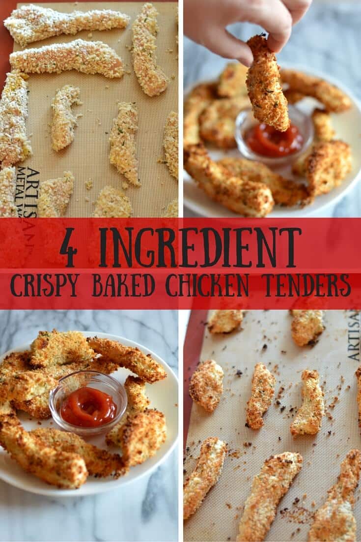 4 Ingredient Crispy Baked Chicken Tenders