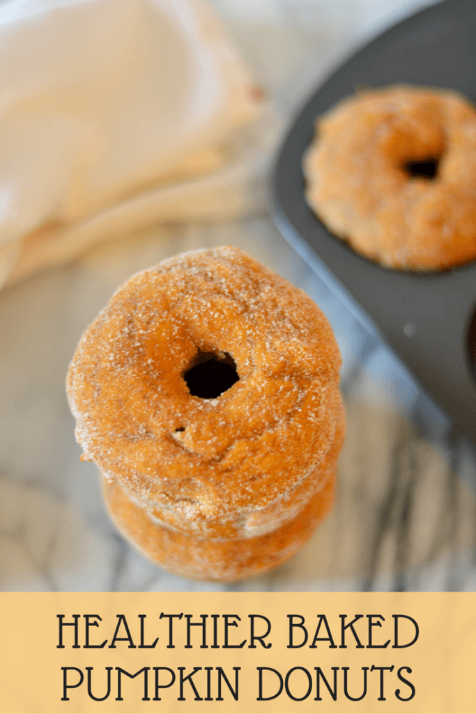 Healthier Baked Pumpkin Donuts are a delicious way to enjoy donuts without frying. This recipe uses no butter or oil, so it’s perfect as a breakfast treat!