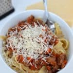 This short rib bolognese is hearty and robust, bursting with flavor from the wine, veggies and sauce.