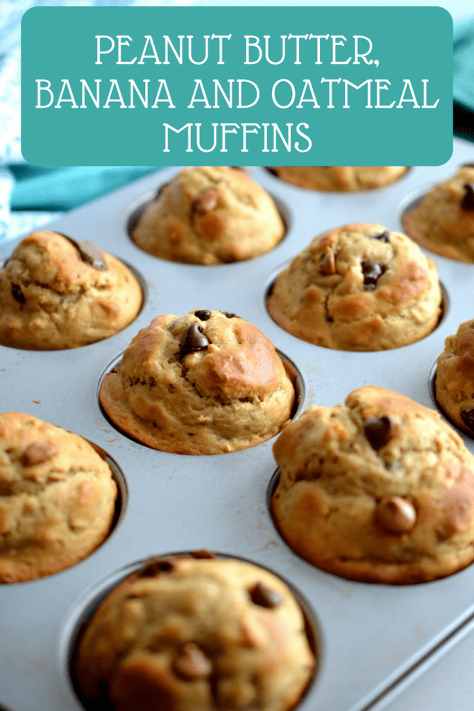 Peanut Butter, Banana and Oatmeal Muffins are the perfect muffins to satisfy any craving! They are sky high and full of flavor.