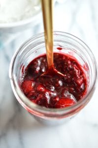 A delightful red berry blend reduced down to a sweet and delicious compote. Perfect for on top of pancakes, waffles or a yogurt parfait!