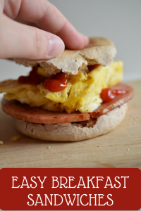 A classic New Jersey breakfast sandwich made a little lighter by preparing it at home. Made with a toasted English muffin, eggs, cheese and pork roll.