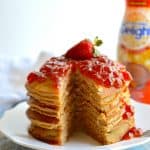 Celebrate a childhood classic by dressing up your PB&J for breakfast! Peanut Butter and Jelly Pancakes are a delicious and fun twist on the popular sandwich.