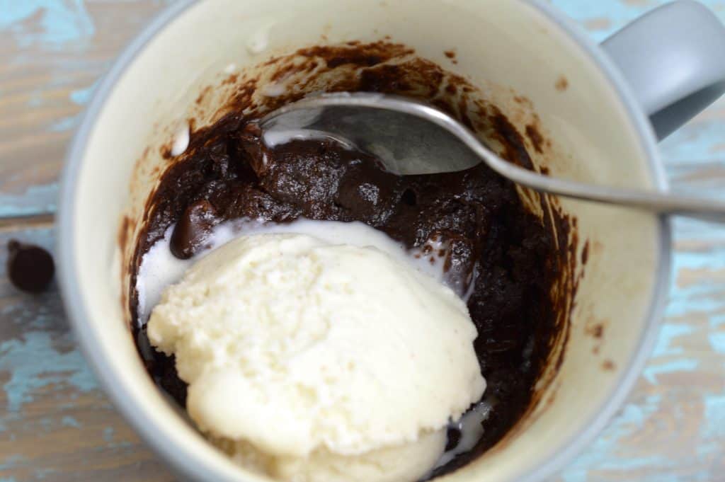 This Fudgy Mug Brownie is perfect for when you want a little something sweet at night!