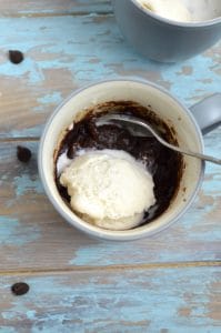 This Fudgy Mug Brownie is perfect for when you want a little something sweet at night but don’t want to be haunted by a big tray of brownies on the counter in the morning. With just a handful of pantry ingredients, it’s hard to not make this mug brownie!