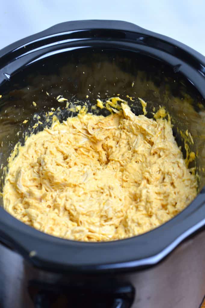 Spicy Slow Cooker Buffalo Chicken Dip - made entirely in the slow cooker! 