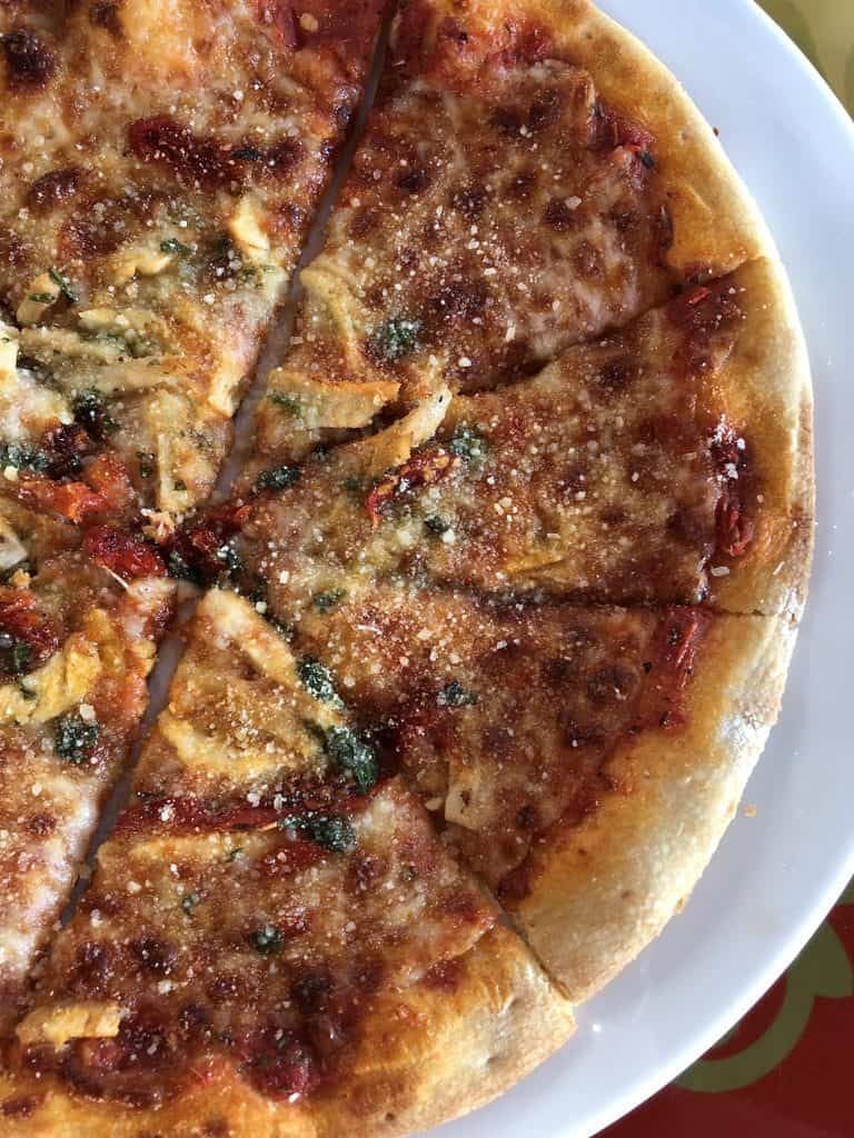 Chicken pest pizza from Giuseppe's at Sandals South Coast.